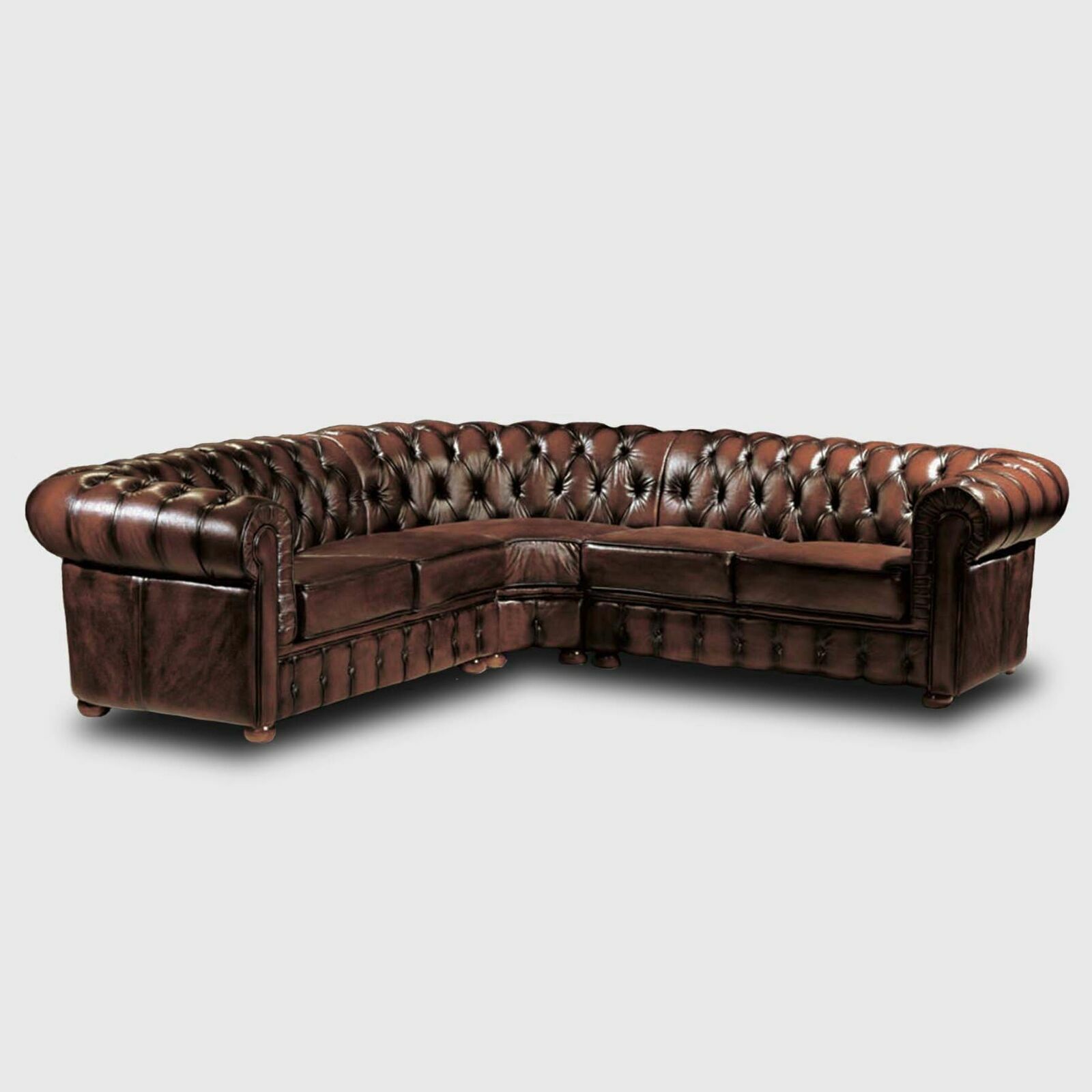 Klassische Ecksofa Ledersofa Polster Eck Sofa Braune Sofas Sofort