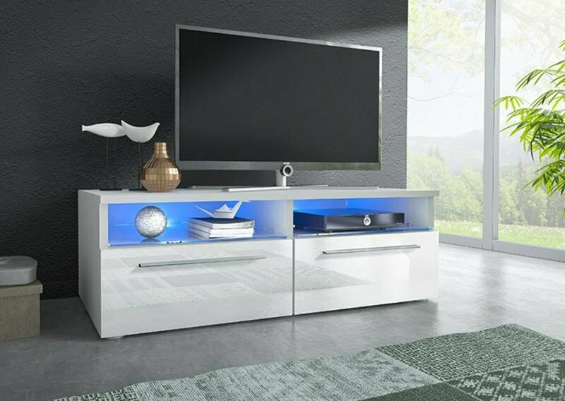 TV Led Fernsehschrank rtv Lowboard Fernseh sideboard Wand Hochglanz