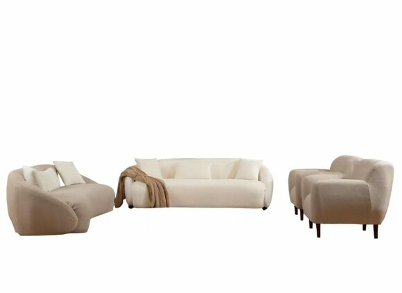 Schicke Wohnzimmer 2x 3-Sitzer Couchen Luxus Polstersessel 3tlg Set