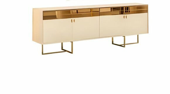 Esszimmer Goldene Anrichte Luxuriöse Küchen Kommode Stilvolles Sideboard