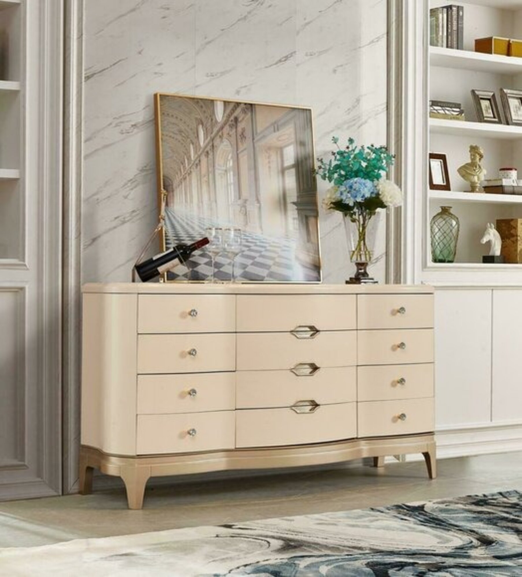 Designer Kommode Modern Sideboard Highboard Wohnzimmer Massivholz