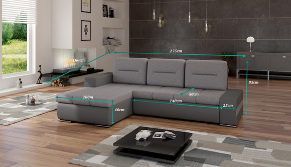 Design Ecksofa Ottavio Bettfunktion Couch Wohnlandschaft Sofas Schlaf