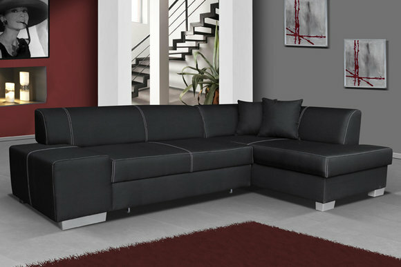 Design Ecksofa Schlafsofa Bettfunktion Couch Leder Textil Polster Sofas Neu 9542