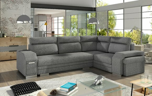 Wohnlandschaft Ecksofa Bettkasten Schlafsofa Sofa Polstersofa Eck Sofas