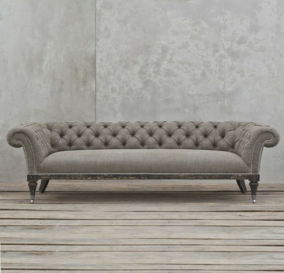 Chesterfield Sofa Couch Polster Stoff Leder Couchen Polster Garnitur 4 Sitzers