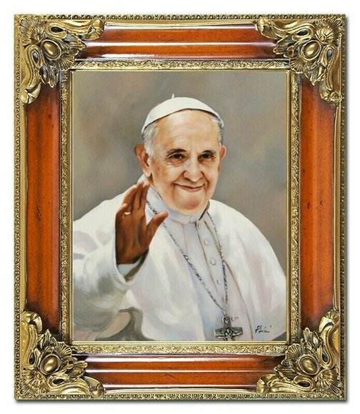 Religion Papst Franziskus Handarbeit Ölbild Bild Ölbilder Rahmen Bilder SOFORT