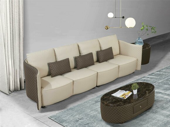 Sofa Couch Polster Sofas 5 Sitzer Textil big xxl Wohnzimmer Couchen Leder 310cm