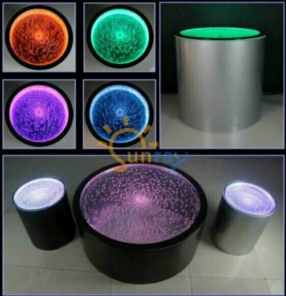 Water Design Tisch Couchtisch Wasser Säulen Sofa Tische LED Beleuchtet Neu Säule