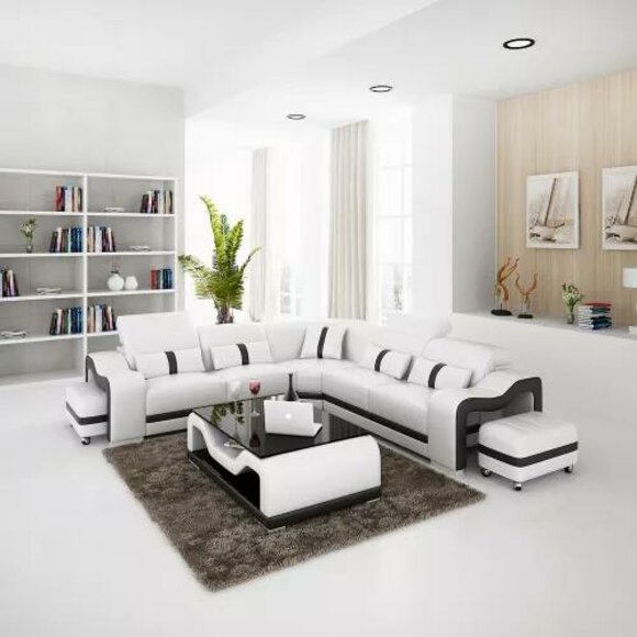 Ledersofa Design Sofa Ecksofa L Form Modernes Ecksofa Polster Wohnzimmer Möbel