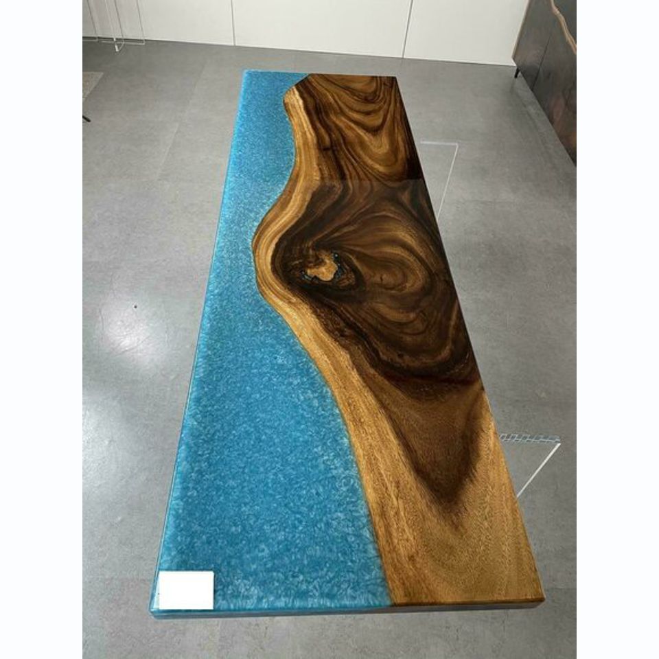 epoxid harz esstisch echtes holz massive möbel wasserfall epoxy tisch Möbel Neu