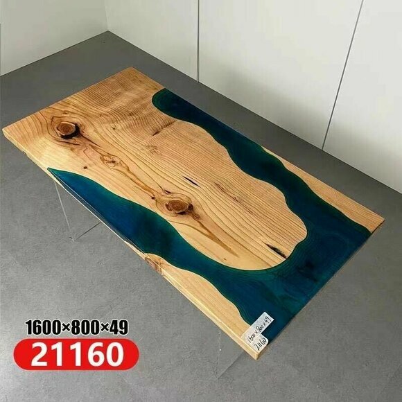 Fluss Tische Esstisch Design Tisch Moderne Möbel 160x80 Epoxid Harz Ozean Meer