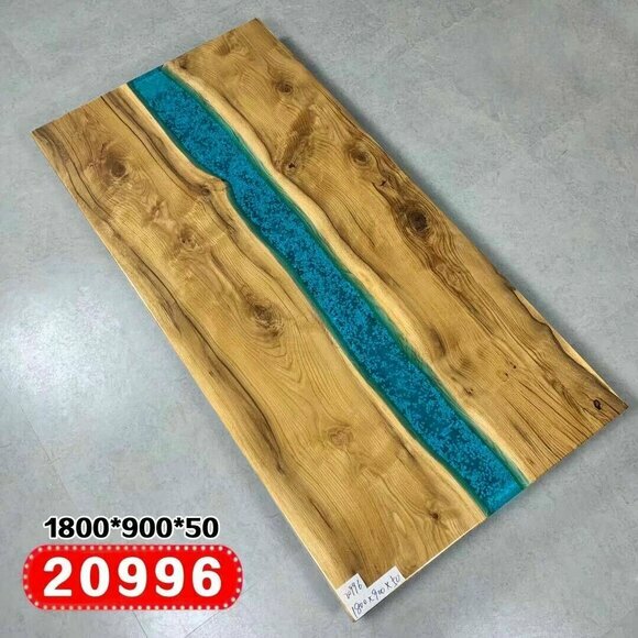 Echtes Holz Wasserfall Tisch Epoxid Harz Esstisch Epoxy Tische Massive Möbel Neu