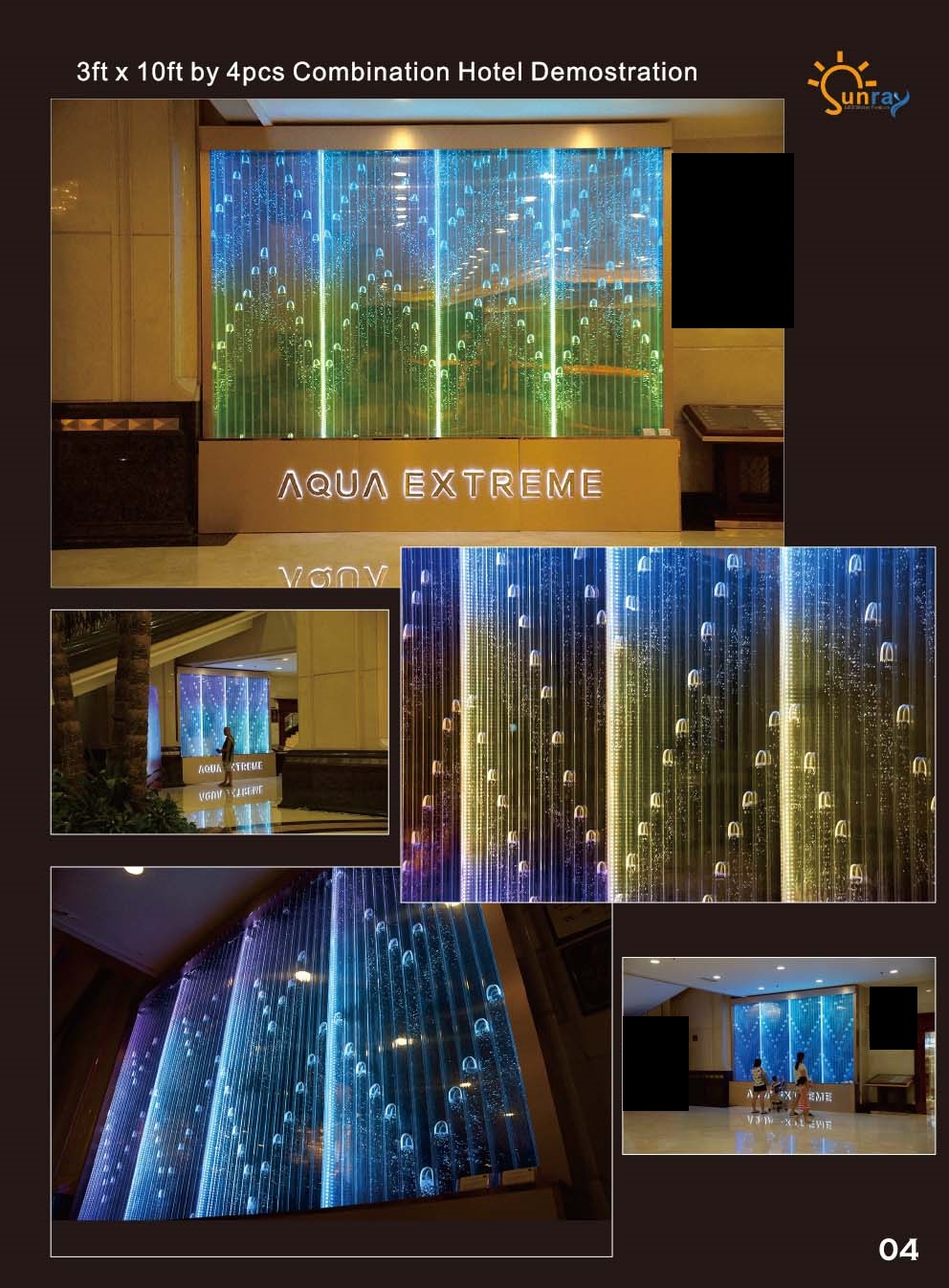 Wandpaneel Wasserblasen LED Wasserwand Designer Wasser Wand Waterwall 360x300cm