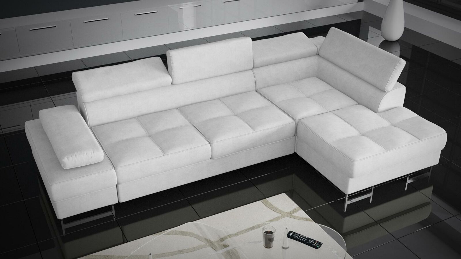 Sofas L Form Sofa Couch Polster Wohnlandschaft Design Ecksofa Textil Leder Neu