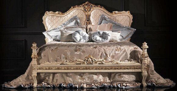 Chesterfield Bett Luxus Doppel Italienische Möbel Einrichtung Boiserie Betten