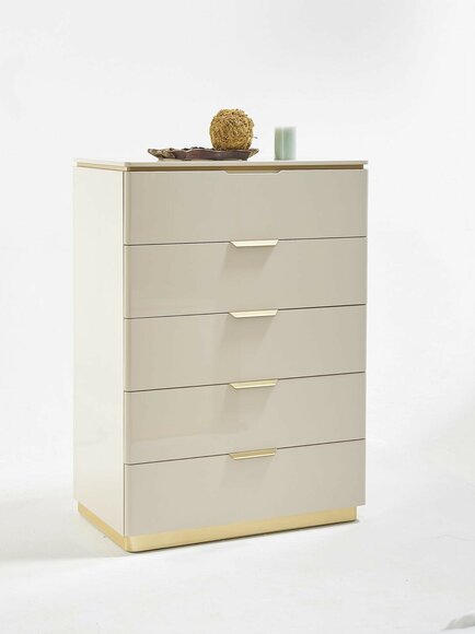 Kommode Beige Holz Luxus Hochschrank Konsolen Schränke Möbel Sideboard Schrank