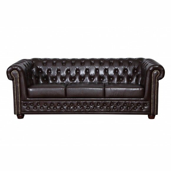 Chesterfield Sofagarnitur Sofa Polster Design Leder Stoff Garnituren 3+2 Couch