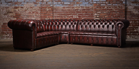 Chesterfield Ledersofa Ecksofa Sofa Polster Eck Sitz Garnitur 100% Leder Sofort