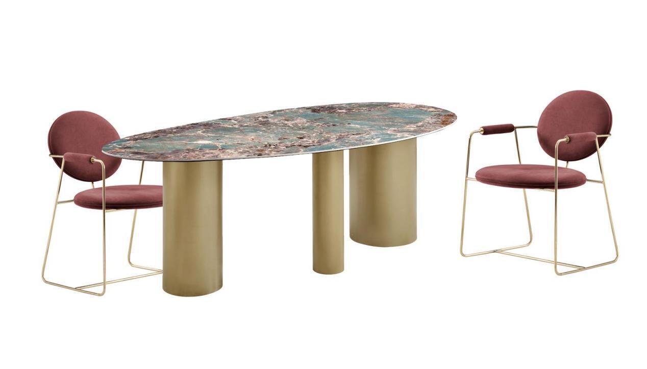 Esszimmer Set Esstisch 4x Stühle Elegantes Garnitur Modern Luxus Neu 5tlg.