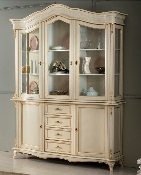 Vitrine Echtholz Sideboard Vitrine massiv Esszimmermöbel Massivholz neu