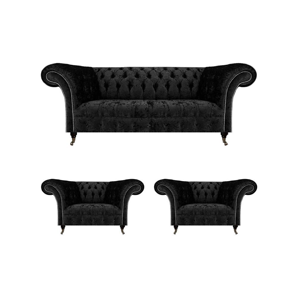 Wohnzimmer Sofa Set Chesterfield Einrichtung Luxus Komplett 2x Sessel