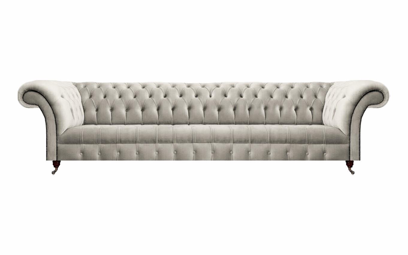 Weiß Chesterfield Sofa Viersitzer Couch Luxus Textil Wohnzimmer Möbel