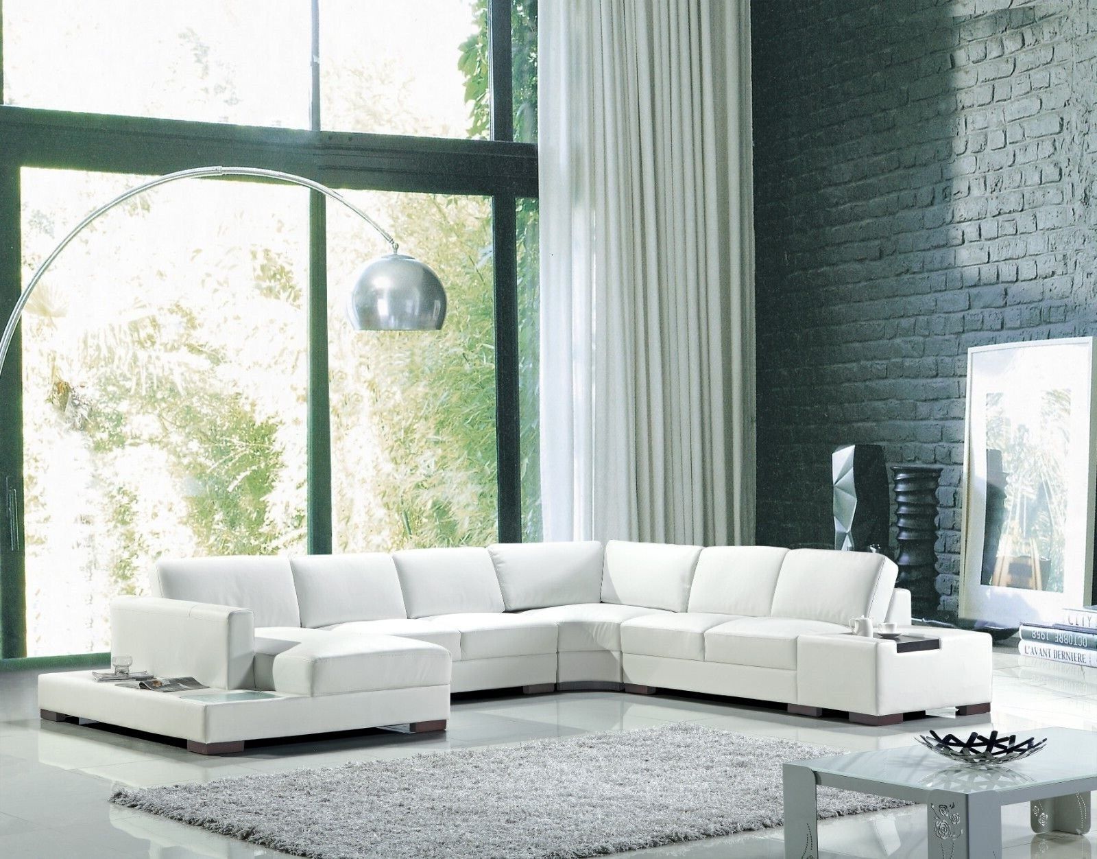 Weiß U-Form Ecksofa Luxus Stil Modern Wohnzimmer Sofa Kunstleder SOFORT