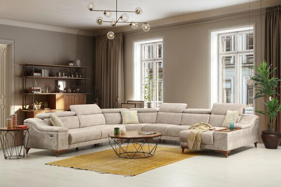 Ecksofa Sofa U-Form Polstersofa Couch Garnitur Ecksofas Modern Wohnzimmer