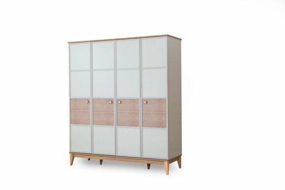 Stilvoller Viertüriger Kleiderschrank Moderne Holz Kinderzimmer Schränke