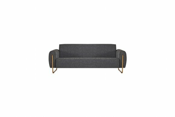 Stoffsofa 3-Sitzer Grau Farbe Einfarbig Modern Design Stil Arbeitszimmer