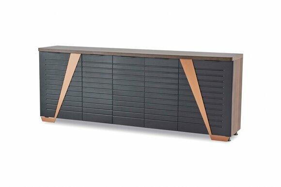 Sideboard Aktenschrank Rechteck Form Schwarz Einfarbig Modern Design