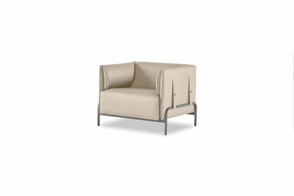 Sessel Beige Einfarbig Muster Arbeitszimmer Modern Design Stil Wohnzimmer