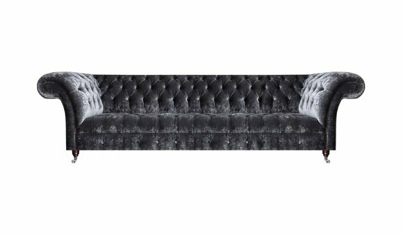 Luxuriöser Chesterfield Viersitzer Designer Einrichtungs Textil Sofa