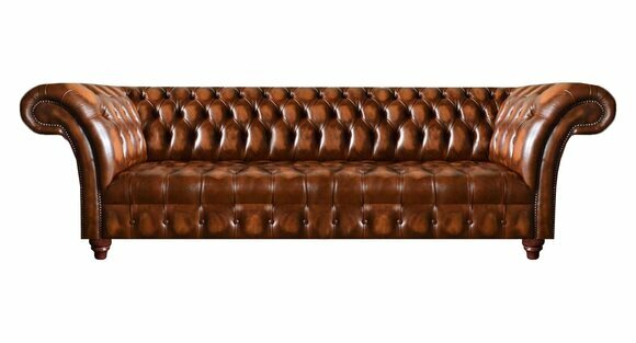 Chesterfield Ledersofa Braune Kunstleder Couch Designer Edle Sitzmöbel