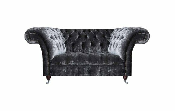 Chesterfield Samtsofa Designer Zweisitzer Textilcouchen Polstersofas