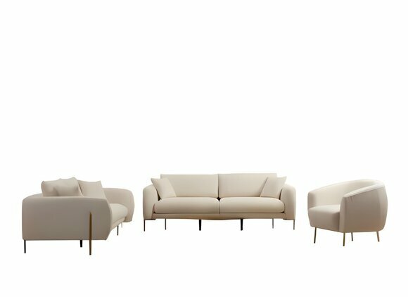 Wohnzimmer Polster Sofa Set Dreisitzer 2-Sitzer Luxuriöser Textil Sessel