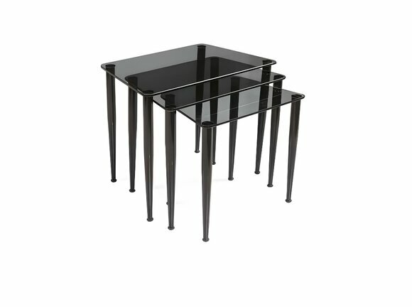 Schwarze Hartglas Couchtische Designer Wohnzimmer Edle Beistelltische