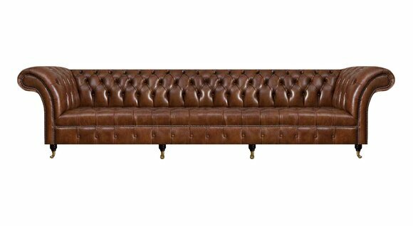 Braunes Chesterfield Ledersofa Wohnzimmer Ledermöbel Edle Sitzcouchen