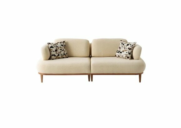 Beiger Polster 3-Sitzer Designer Textilcouch Moderne Wohnzimmer Sofas