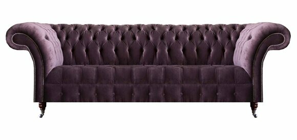 Lila Chesterfield Wohnzimmer Viersitzer Designer Polstercouch Edle Möbel