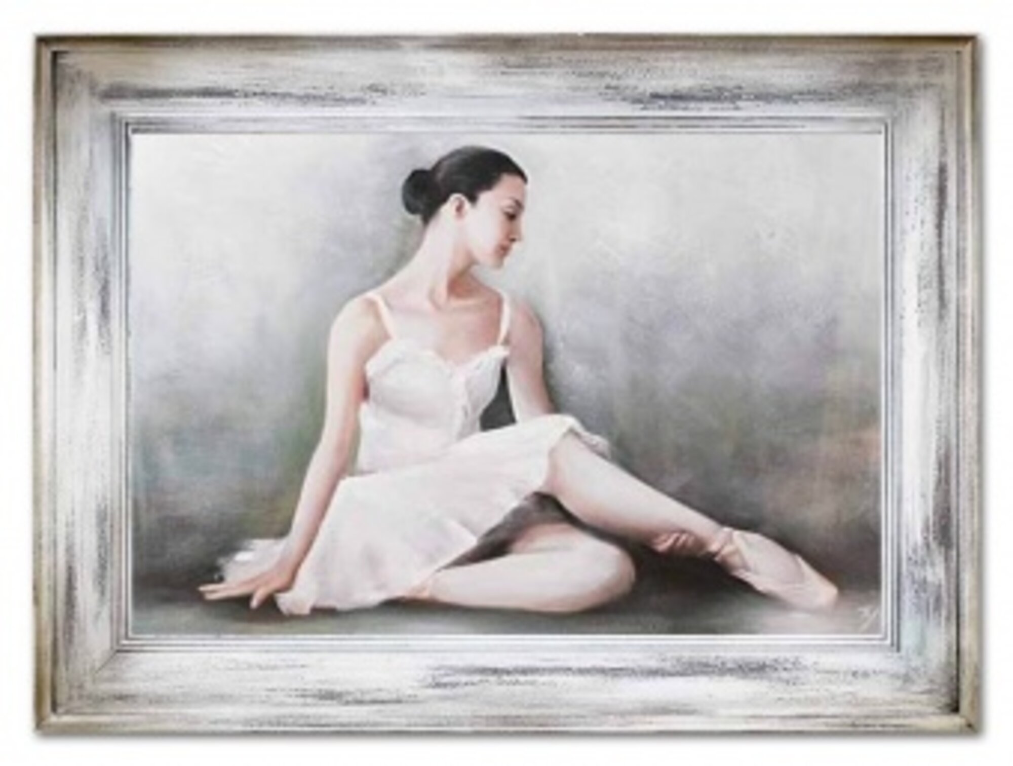 Ballerina in Weiß Handarbeit Ölbilder Gemälde Leinwand Ölbild Bild G17296