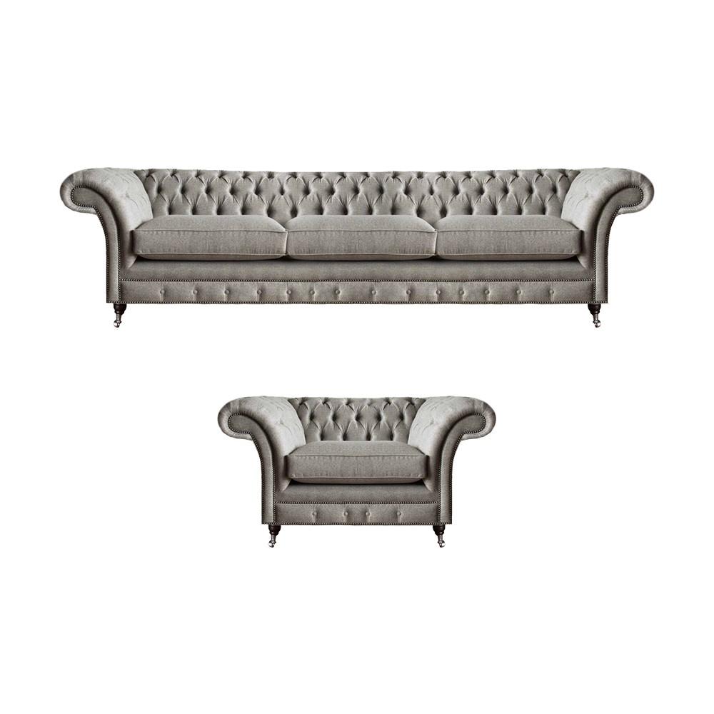 Wohnzimmer Set 2tlg Sofa Dreisitze Sitzmöbel Sessel Design Chesterfield