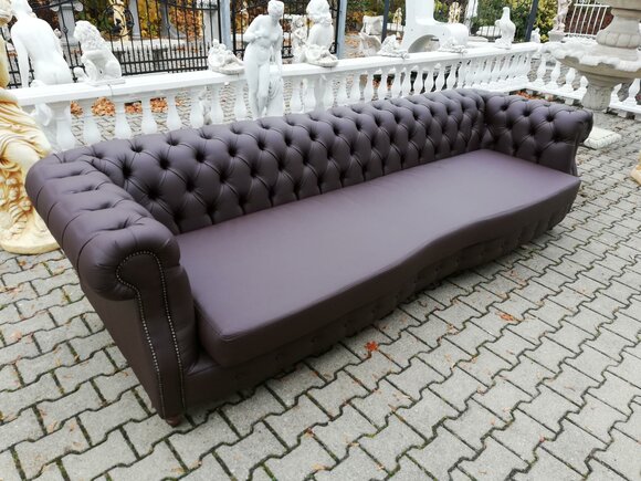 Design Chesterfield Charly 3 m Braun Couch Polster Sofas Leder Wohnzimmer