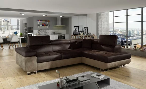 Wohnlandschaft L Form Ecksofa Textil Design Polster Sofa Sofort