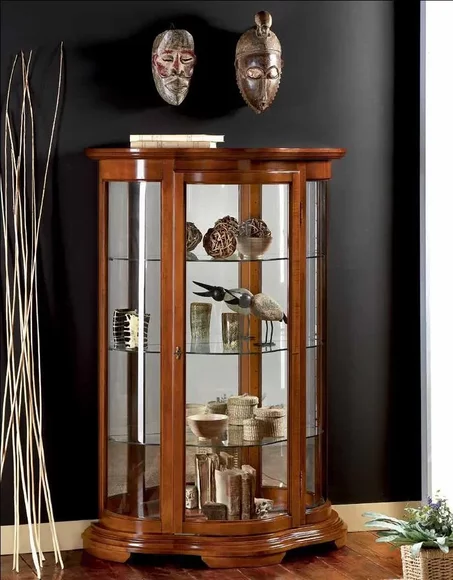 Luxus Holz Anrichte Vitrine Design Braun Schränke Italienische Möbel