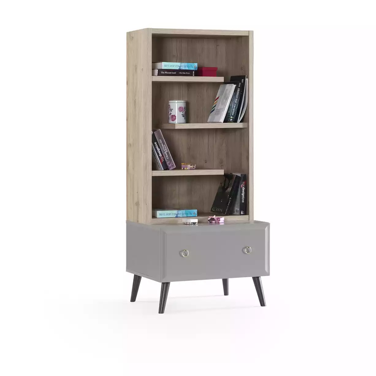 Bücherregal Standregal Kinderregal Regal Bücherschrank Holz Grau