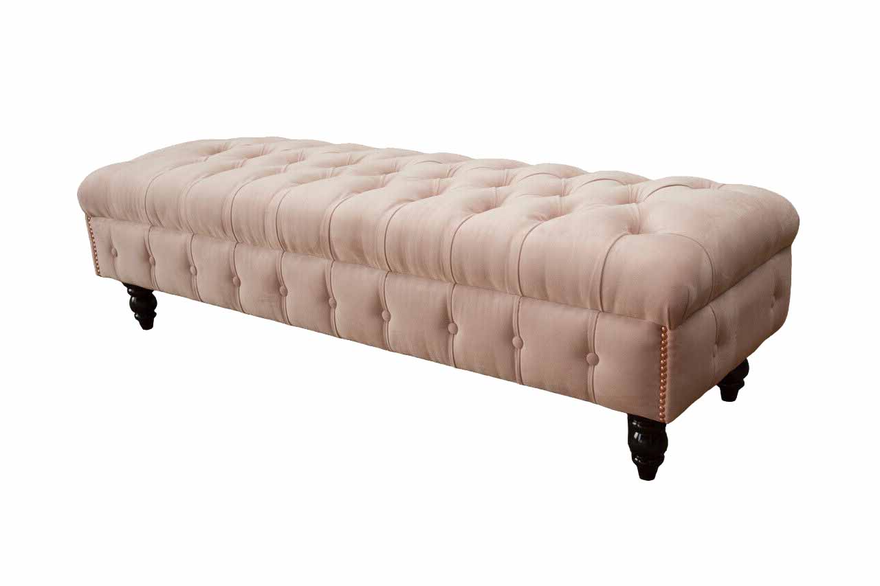 Fußhocker Hocker Polsterhocker Sitzhocker Ottomane Chesterfield 120x70cm