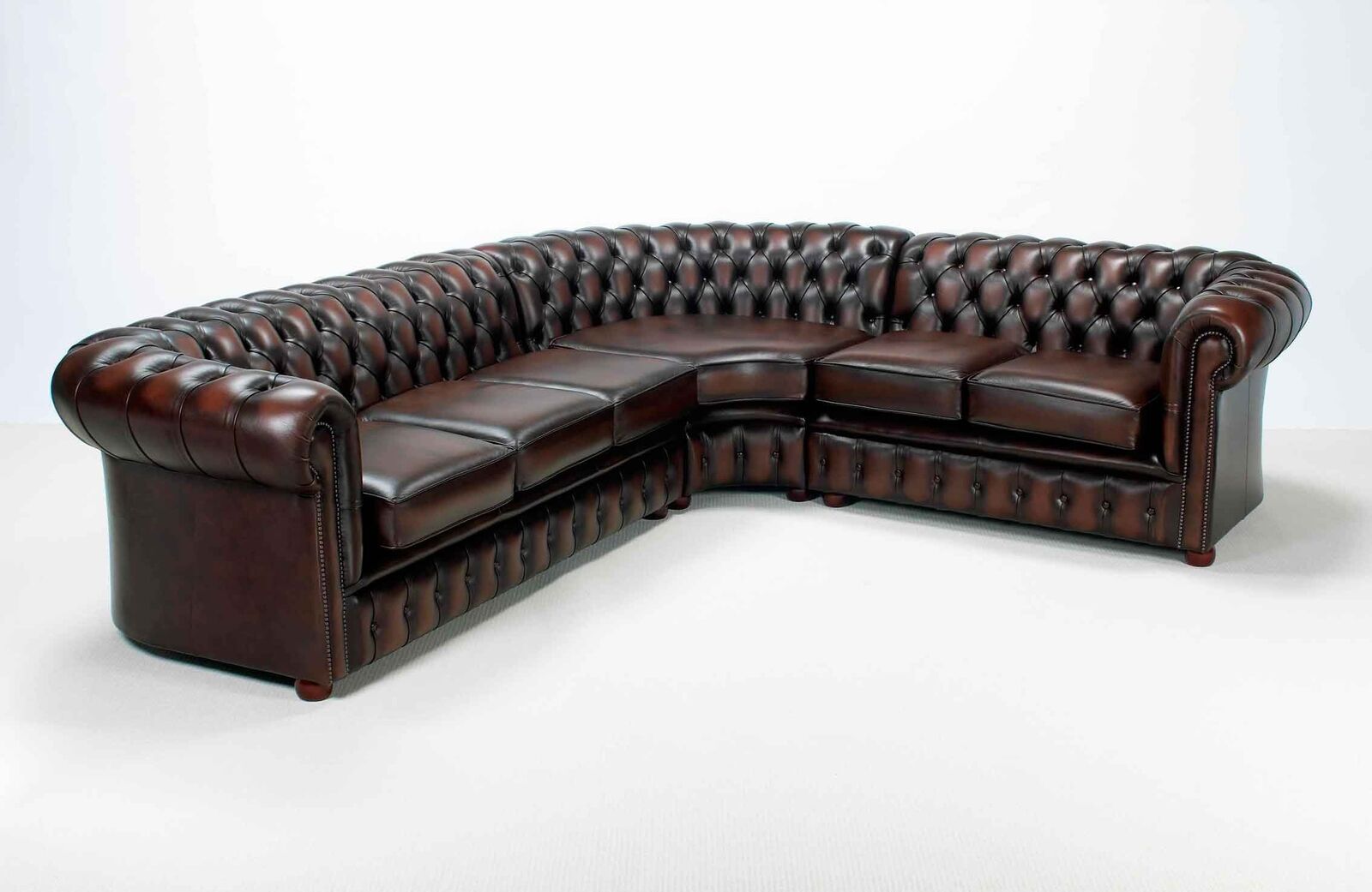 Ledersofa Chesterfield Ecksofa Wohnlandschaft Eckgarnitur 100% Leder Sofort