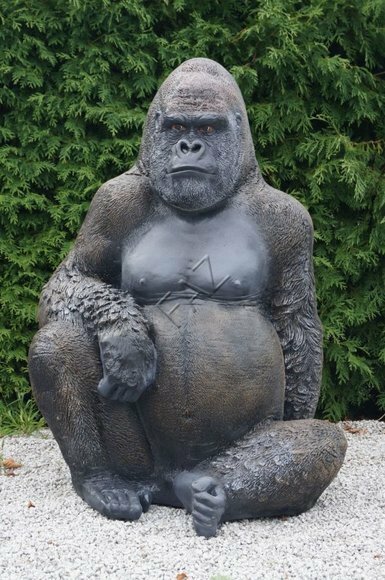 Design Gorilla sitzen Figur Statue Skulptur Figuren Skulpturen Garten