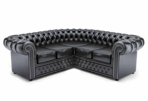 Chesterfield Sofaecke Ecksofa Eckcouch Couch Sofa Wohnlandschaft Leder